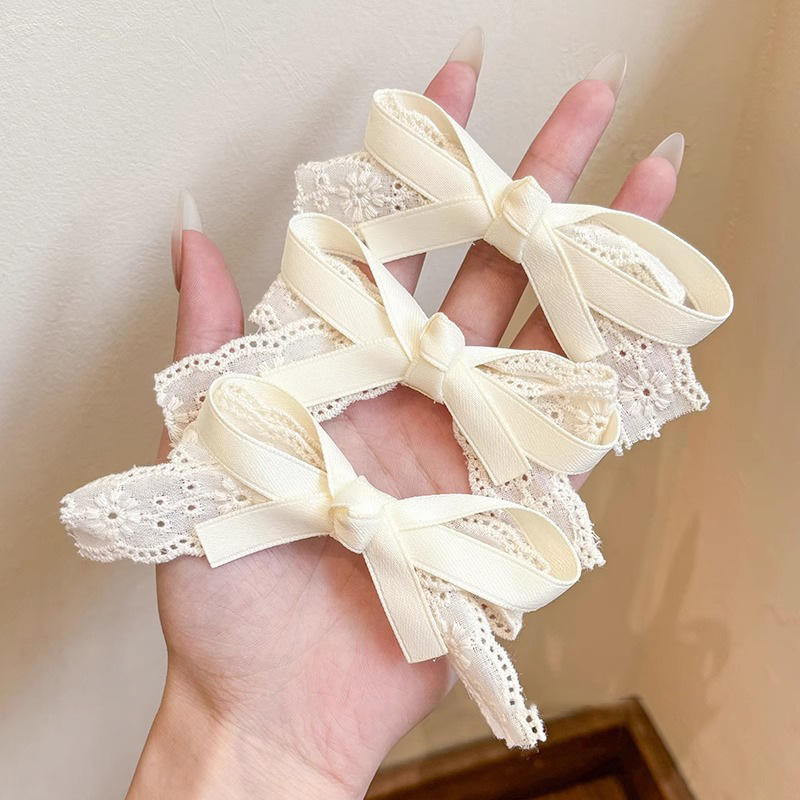 Pequeño clip de cabello de arco fresco para mujeres lindas clip de cabello de encaje lateral rasgado clip de frangeo clips dulce tocado