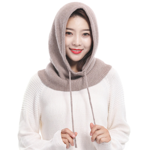 Cashmere Wool Thread Autumn and Winter Knitted Baotou Hat for Men and Women Cervical Spine Protector Neck Collar Protector Ear Neck Thickening to Keep Warmth