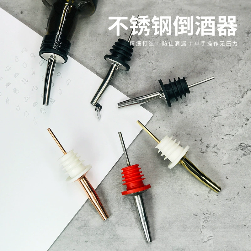 Шея пробка бутылки масла нержавеющей стали лить сопло лить силиконовый дефлектор аксессуары бутылки масла бар шейкер