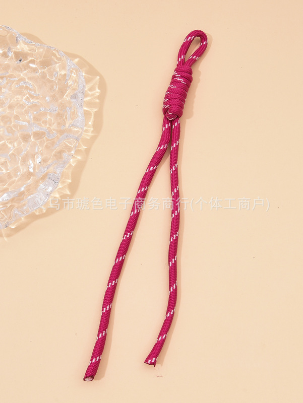 网红miu包包系挂绳时尚手工编织彩色打结细绳手机挂饰钥匙扣挂|undefined