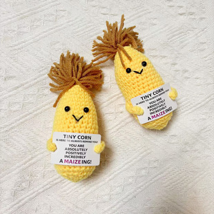 Amazon's Popular Wool Hand-Knitted Positive Energy Corn Keychain Pendant Positive Vegetable Card Ornaments