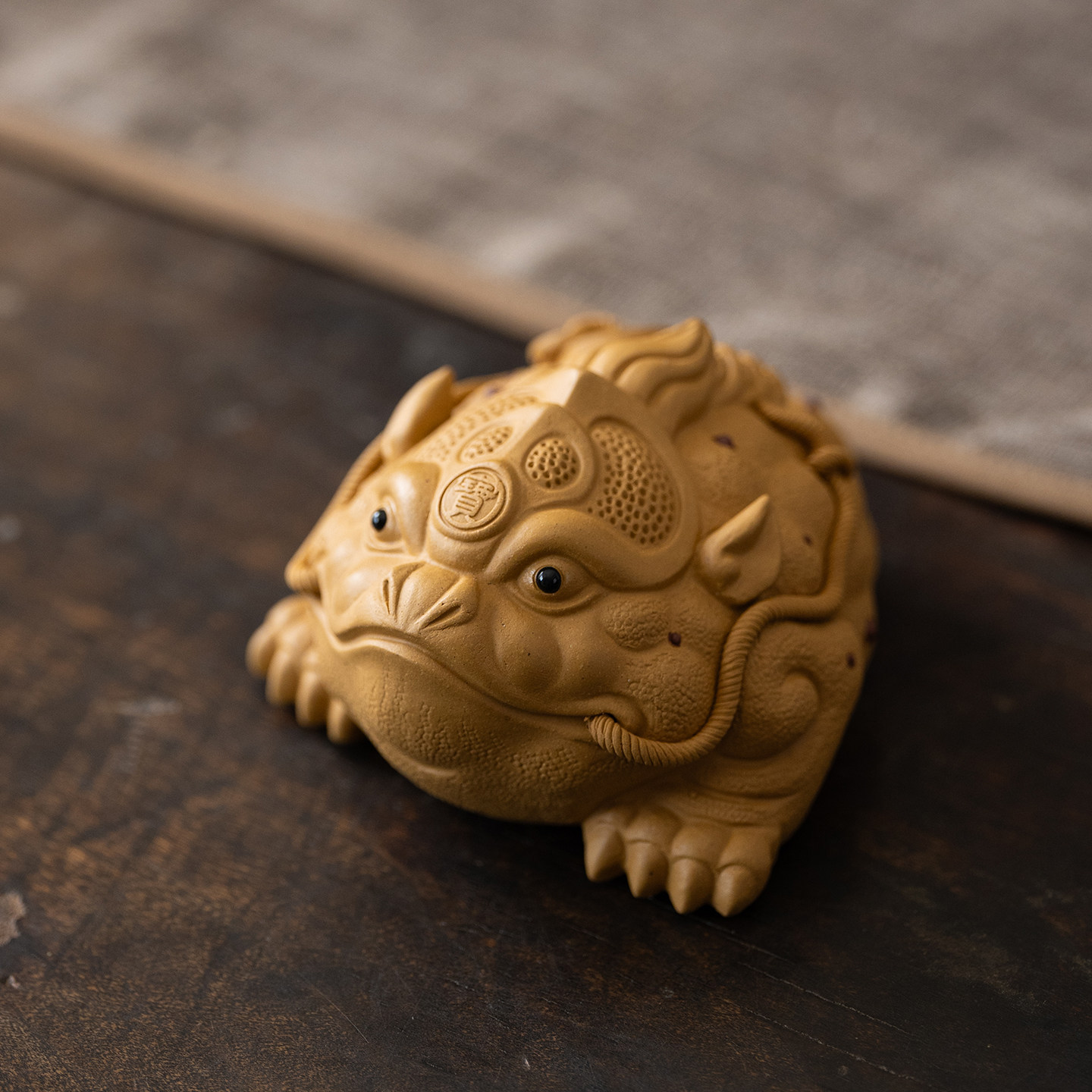 宜兴紫砂通宝金蟾茶宠摆件精品可养招财三足金蟾蜍茶具盘手工茶玩