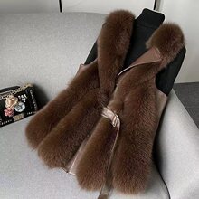 新款仿狐狸毛马甲女修身显瘦款时尚年轻款网红外套仿皮草时尚毛毛