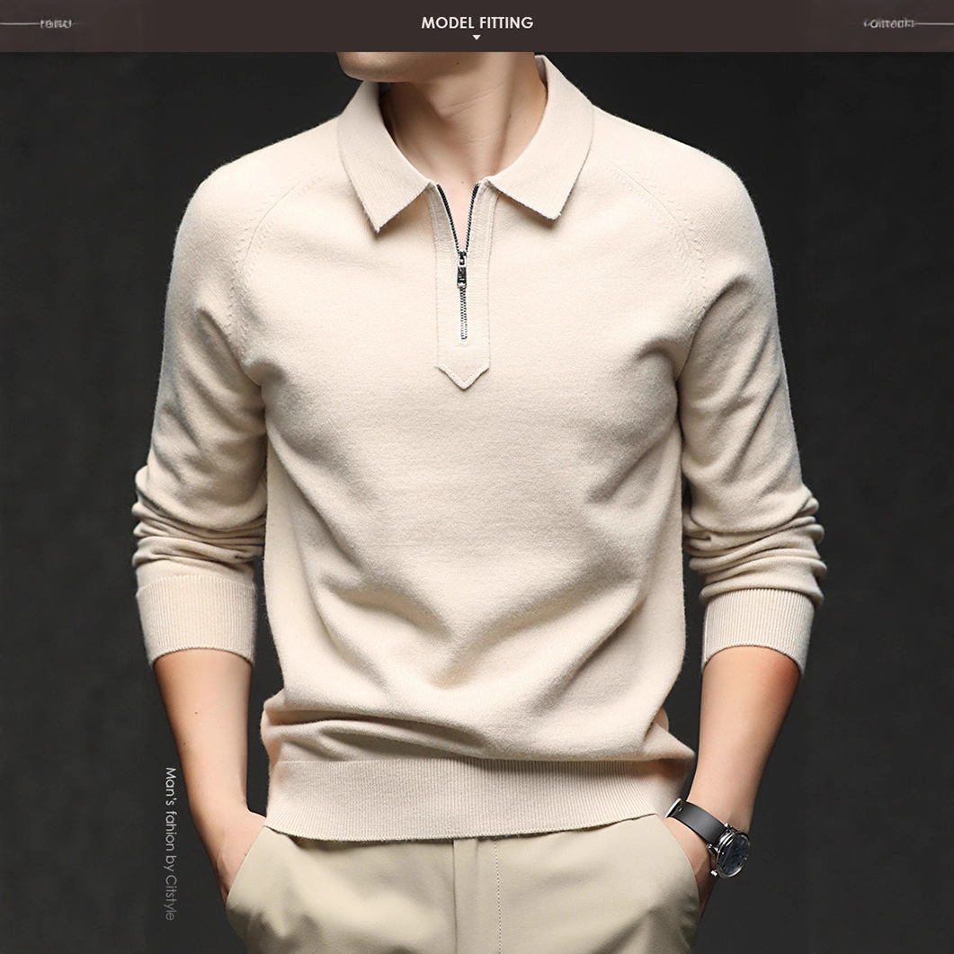 V-collar polo hombre transfronterizo overcoat de invierno de otoño de punto interior de invierno transfronterizo hombre casual ropa exterior de moda de lana