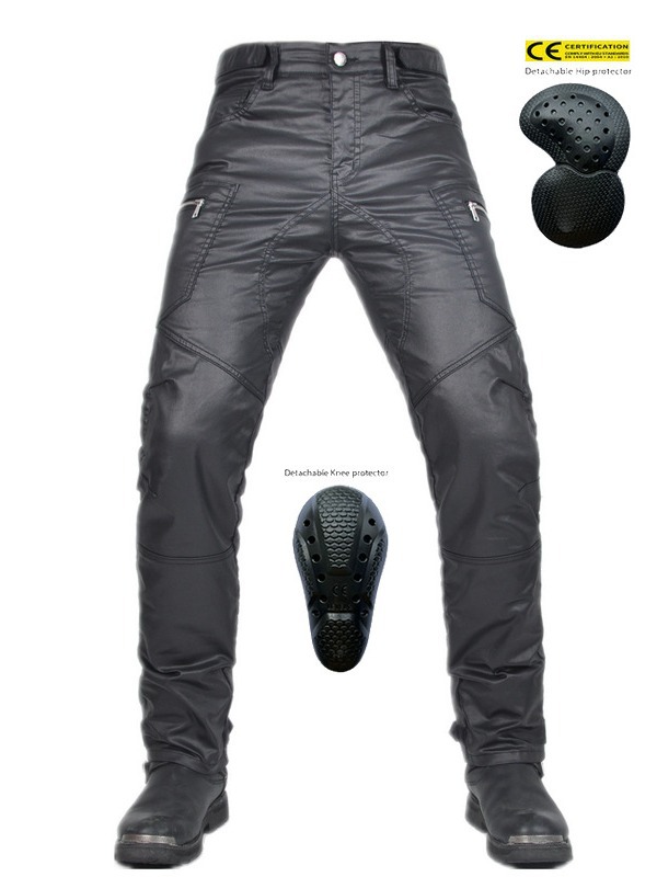 VOLERO nueva motocicleta cuatro estaciones anti-caída conducción revestimiento de mezclilla a prueba de viento elástico de cintura alta locomotora pantalones anti-caída hombre