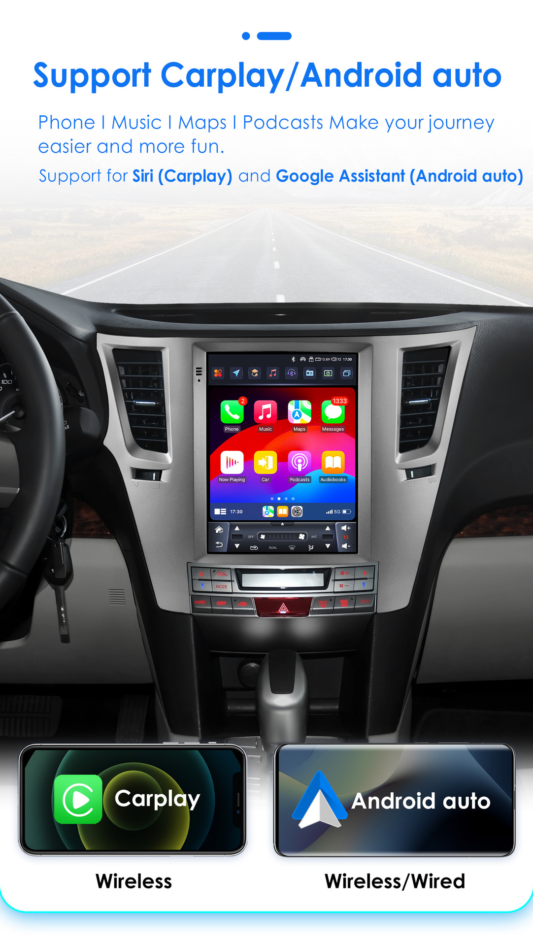 Suitable for 09-14 Subaru Outback 9.7inch Vertical Screen Android Large Screen Car Mp5 Navigator