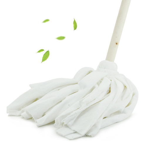 Old-fashioned wooden pole cotton mop head household cleaning mop hotel property commercial round head mop wholesale