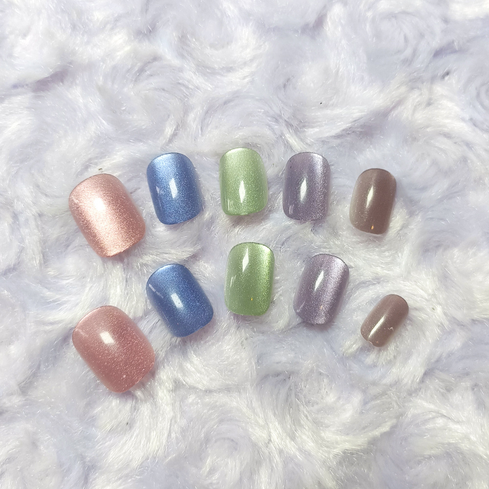 10 piezas decodificadas azúcar iris ojo de gato manicura parche de uñas blanqueador sensación de alto nivel de uso manual manicura