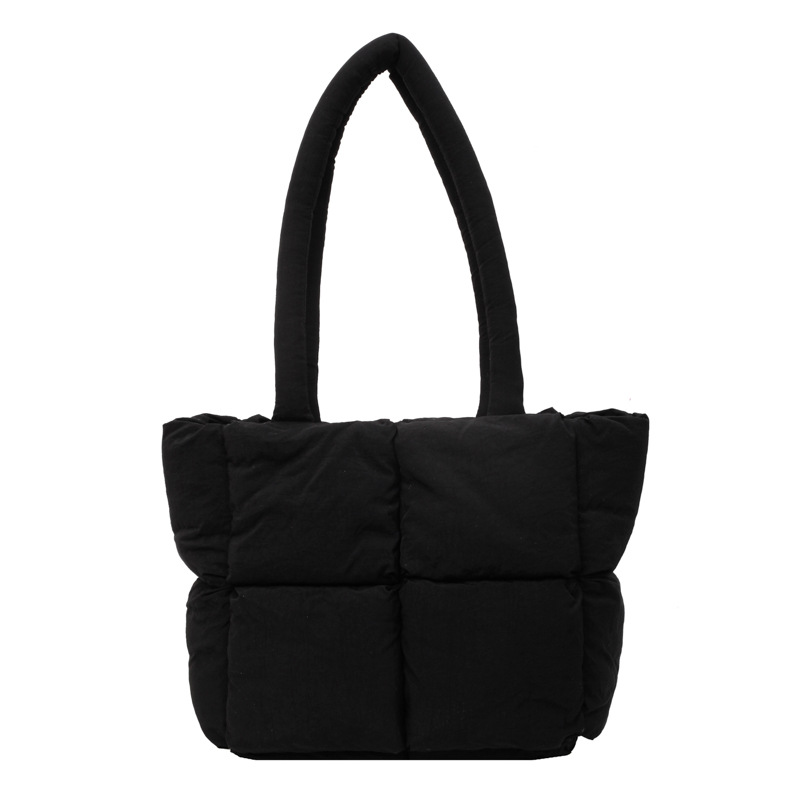 Bolso de mano de las mujeres de gran capacidad de la clase de estudiante de cercanías bolsa de hombro bolsa de tela de costura bolso de color sólido suave glutinoso bolsa de soplo