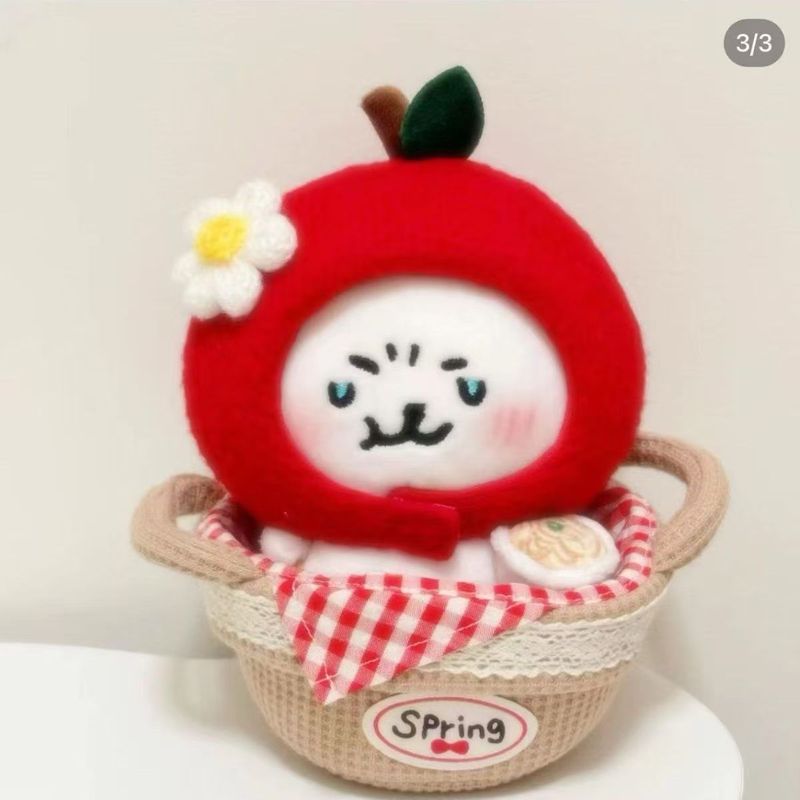 10cm 春シリーズ アップルフード コットンドール ヌヌ 自虐クマ チイカワフード ピクニックバスケット オーナメント|undefined