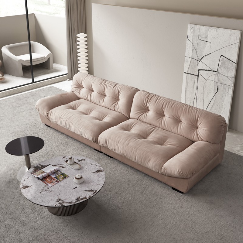 Transfronterizo exclusivo sofá crema Fengyunduo nórdico italiano minimalista pequeño apartamento sala de estar sofá de tela de tres asientos