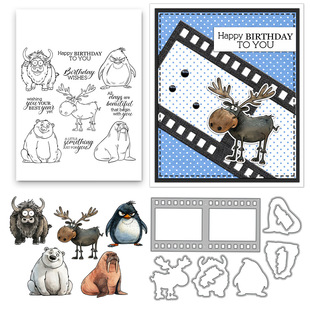 Cross-border animal series transparent silicone seal embossing knife mold creative DIY hand seal photo album decorative stamp