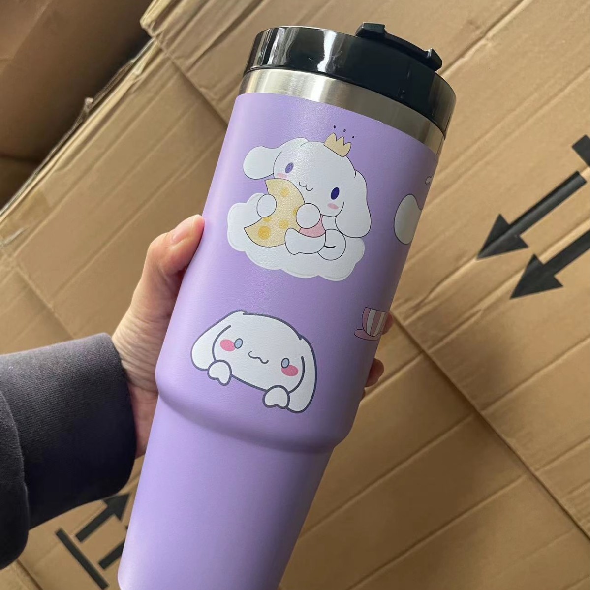 Taza Bingba de 30oz Taza de almacenamiento en frío de gran capacidad Taza de aislamiento de acero inoxidable 304 impresa en 3D Taza de automóvil de vacío