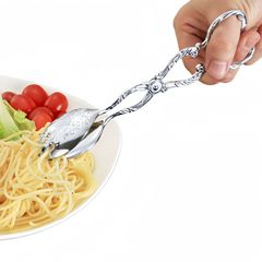 Creative home buffet bread tongs zinc alloy pattern shovel leaking bread tongs fried fish tongs barbecue tongs cake tongs