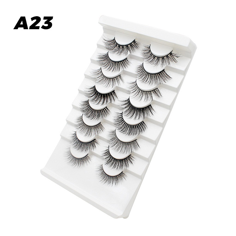 DINGSEN fuente transfronteriza fábrica pestañas falsas 8 pares de pestañas naturales gruesas de gran volumen LOGO