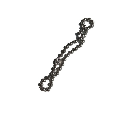 Abalone shell treasure box clasp Shi Jia pearl necklace, many genuine grayish-purple necklaces for women, minimalist style, round shape, strong light sweater chain