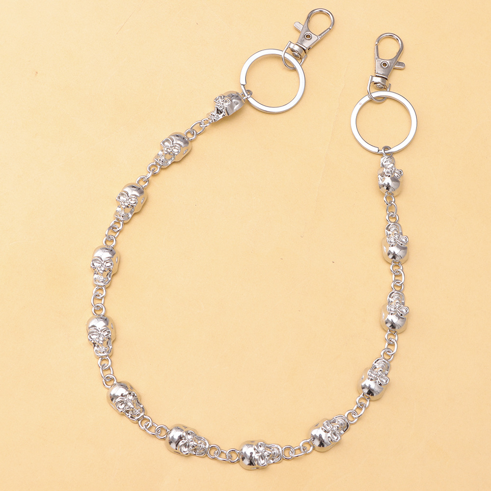 Bestseller: Totenkopf-Hüftkette mit Geisterkopf-Motiv für Herren – Hip-Hop-Style, Metall-Hose_voghion.com