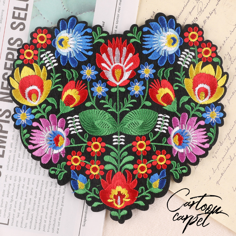 朵酷电脑绣花标爱心花朵服装辅料手账DIY配饰补丁贴跨境刺绣布贴