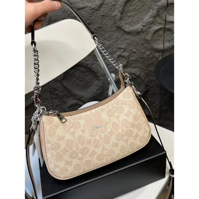 Coach New Cross-Border Women's Bag Teri Underarm Bag Handbag Mahjong Bag Single Shoulder Crossbody Chain Crescent Bag Hobo Bag