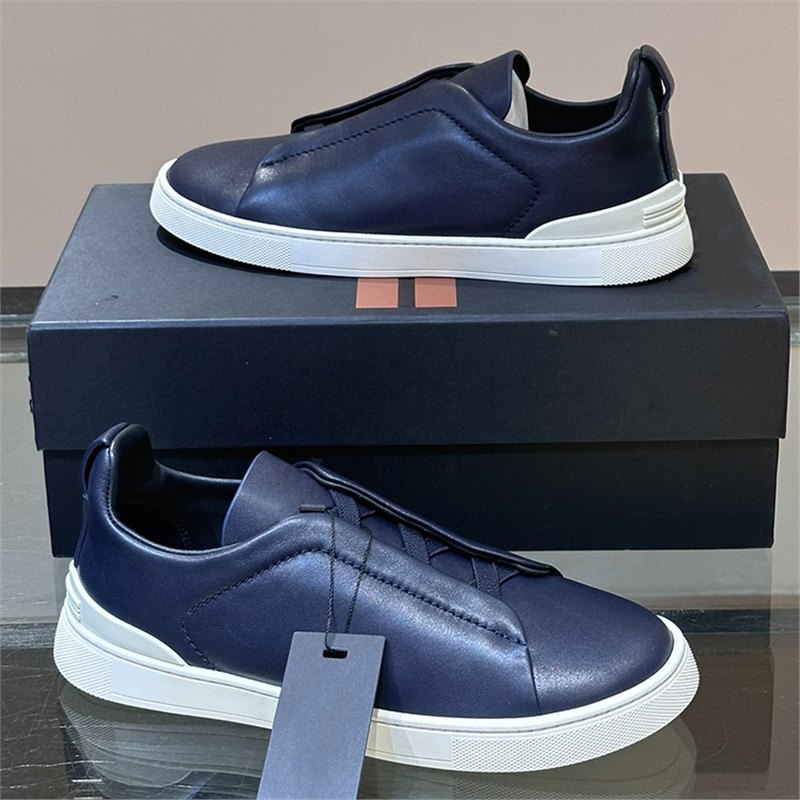 Men's Shoes 2025 Spring New Genuine Leather Sneakers Men's Slip-On Loafers Fashion Trend Elastic Band Casual Shoes Men's Shoes 2025 Spring New Genuine Leather Sneakers Men's Slip-On Loafers Fashion Trend Elastic Band Casual Shoes
