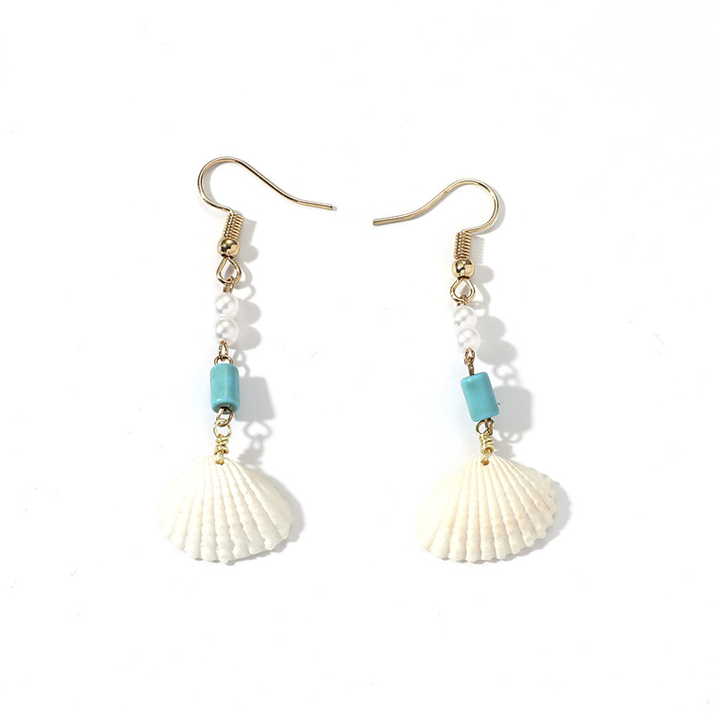 7g Weight Iron Ear Needle Material Drop Earrings Classification 1 Pair Quantity Holiday, Beach Occasion Shell Material Shell Pattern Spring&Summer Season Women's Gender Plating Design Hawaiian, Vacation Style 1 Pair Hawaiian Vacation Shell Plating Shell Drop Earrings 9