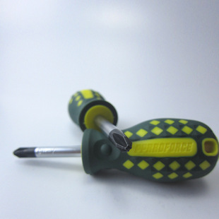 Single magnetic 1.5 inch manual screwdriver short handle environmental protection rubber handle Phillips screwdriver 6*38mm