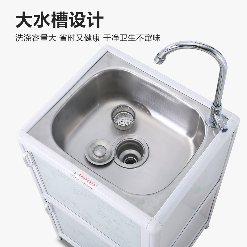 Gabinete de cocina de acero inoxidable lavabo lava