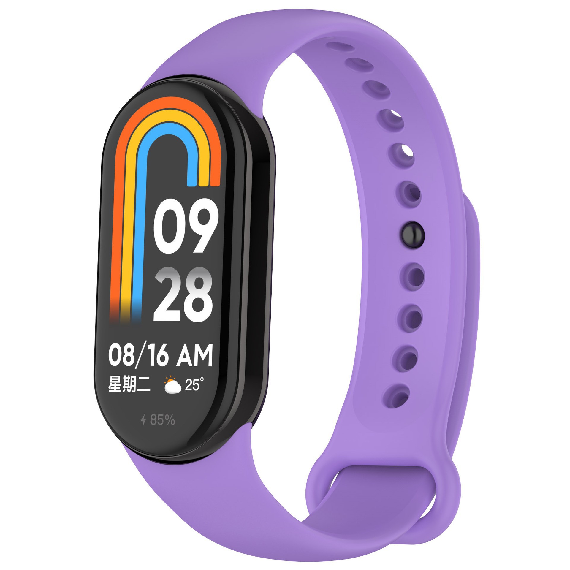 Cross-Border Applicable Xiaomi Mi Band 9/8 Monochrome Silicone Strap Xiaomi Smart Band8 Metal Plug Nfc