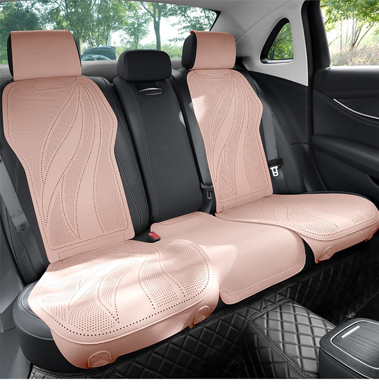 2026 Purple Wind Chime New Leaf Pattern Suede Car Seat Cushion MA10, Suitable for All Seasons