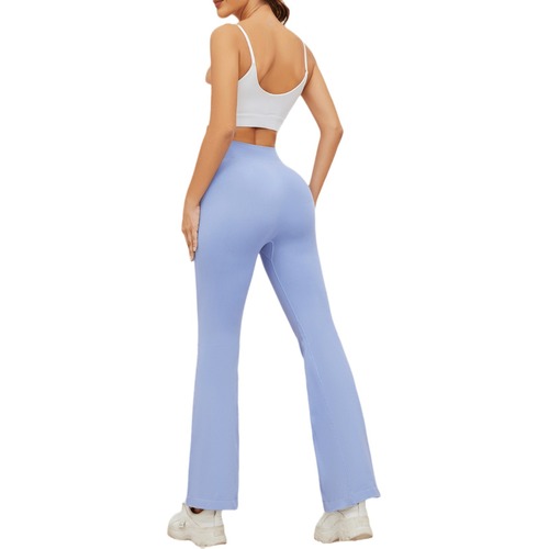 European and American seamless yoga bell-bottom pants for women with cross-waist tummy-tightening butt lift fitness quick-drying running sports casual yoga pants