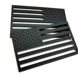跨境现货美国国旗车身贴后尾箱车标3D镂 空立体个性汽车尾标批发