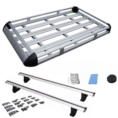 Rack Small Car Universal: Roof rack - silver-double-layer-16-1m-tiger-claw-crossbar-rain-cloth-net-rope-no-punching-required
