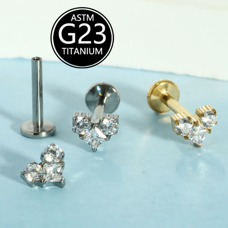 Labret piercing jewelry detail image