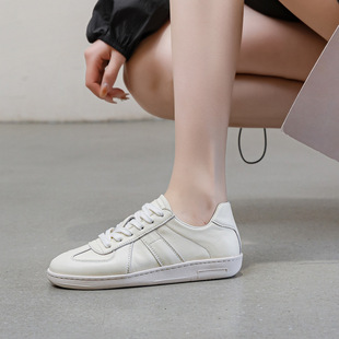 First-Layer Cowhide White Moral Training Shoes for Women 2025 New Men's and Women's Couple Sneakers Casual Sports Flats White Shoes