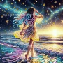 绘画无框艺术海边装饰画