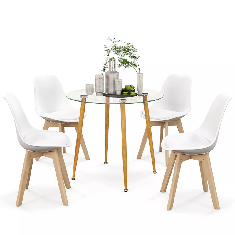 Mesa de comedor de vidrio templado Mesa de comedor transparente rectangular mesa de comedor de vidrio