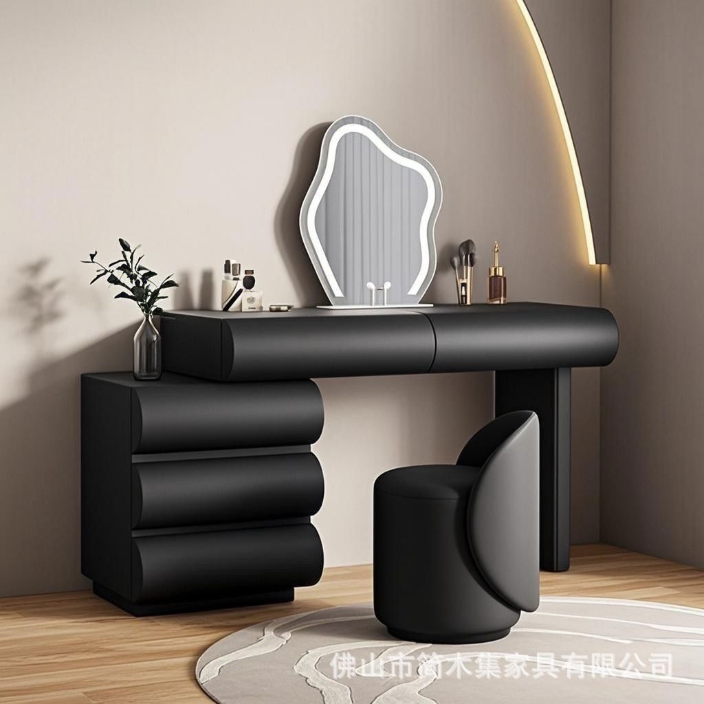 블랙스완 55 3단 서랍장 + 110 테이블 + 거울 + 스툴