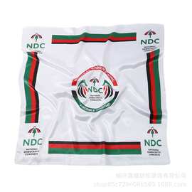 NDC外贸丝巾定制 厂家来图定做非洲竞选选举方巾头巾色丁赠品围巾
