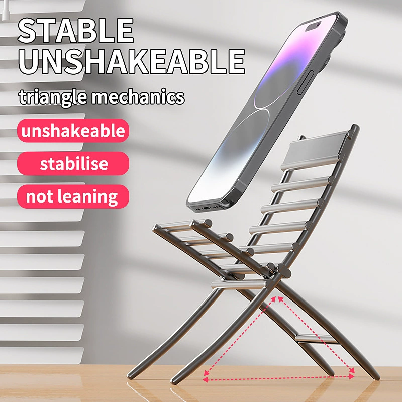 Трансграничный креативный держатель для телефона из алюминиевого сплава в виде маленького стульчика, съемный, для просмотра видео и работы, с возможностью нанесения логотипа