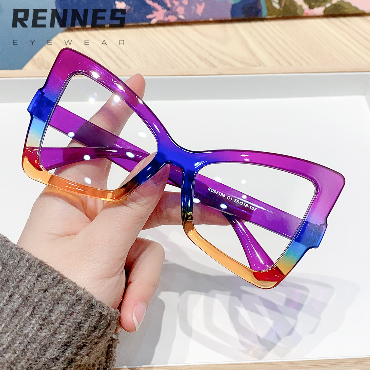 Nuevo crossover de alta gama dopamina ojo de gato montura de mariposa gafas anti-luz azul cara simple femenina pequeño espejo plano