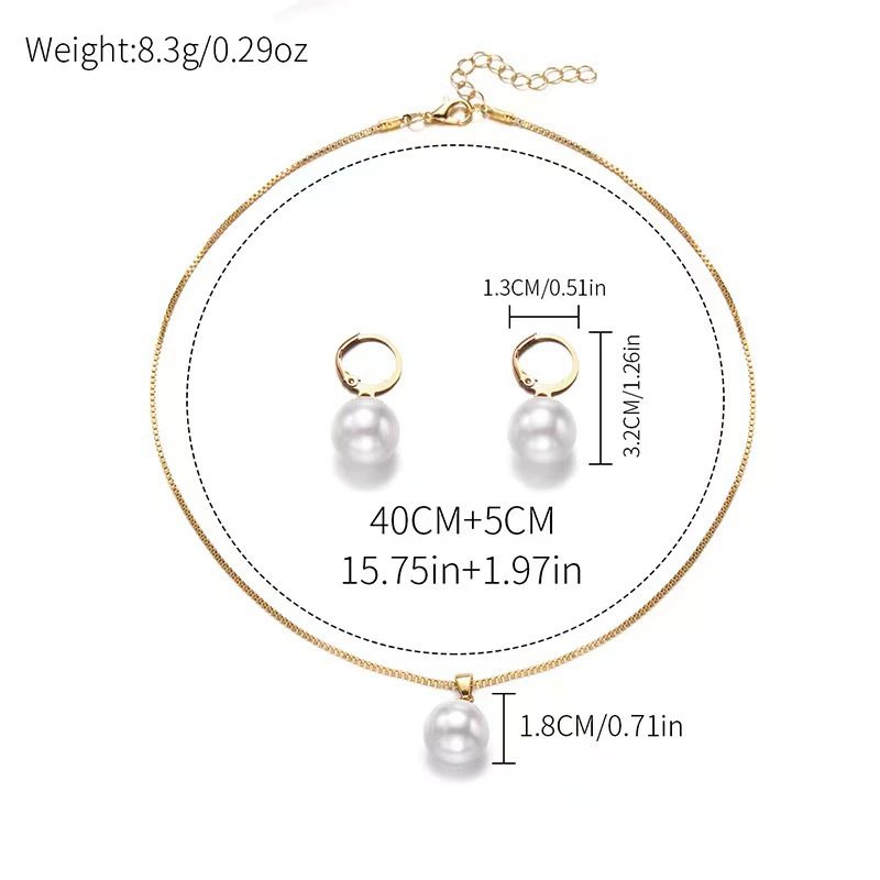 Жемчужная подвеска и комплект серег, стиль light-luxury, золото или серебро, подарок