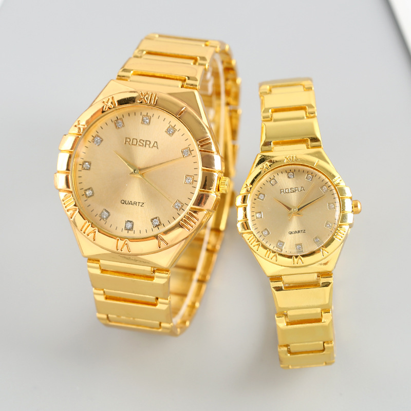 2025 European and American Popular New Couple Men's Watches Gold Steel Band Men's and Women's Watches Business Casual Fashion Watches
