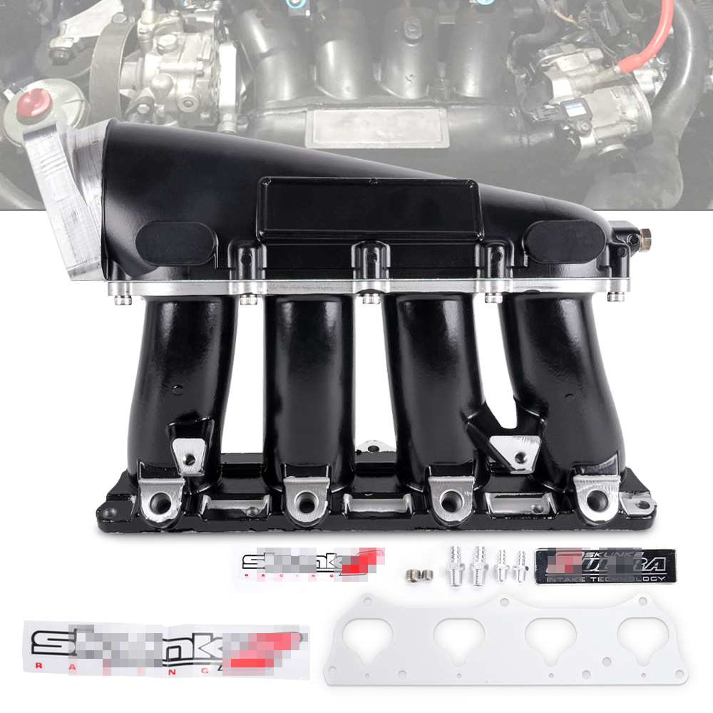 Honda Split Intake Manifold for Honda K Series K20A/A1/Z1/K24A1 (Auto Parts and Accessories) - black-new-street-version-with-gasket-cr1849
