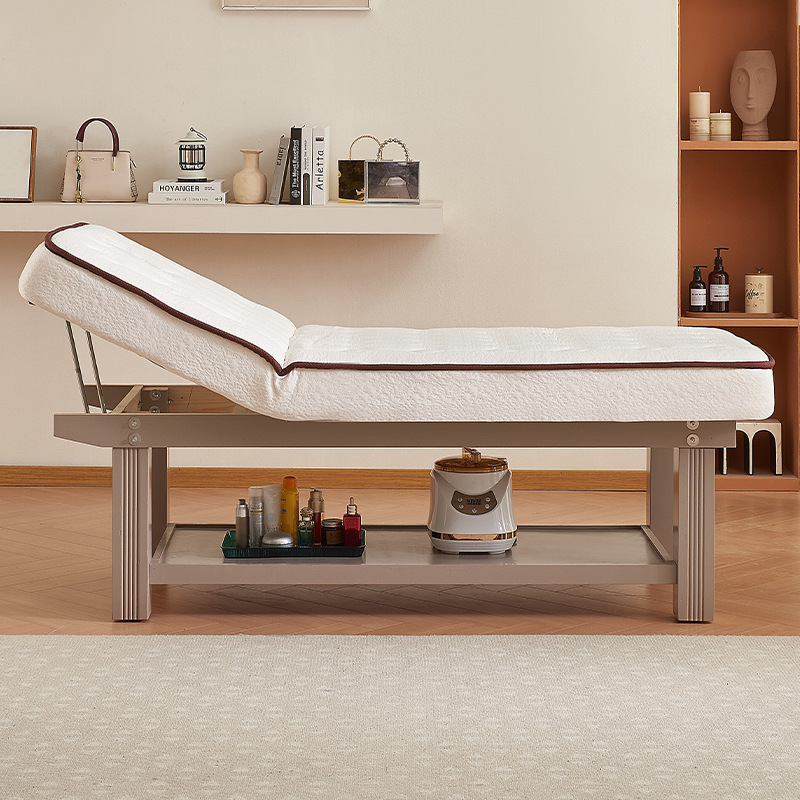 Cama de belleza de látex de madera maciza eléctrica, salón de belleza, cama de tatuaje de pestañas de alta gama, masaje, fisioterapia, cama de masaje con agujeros