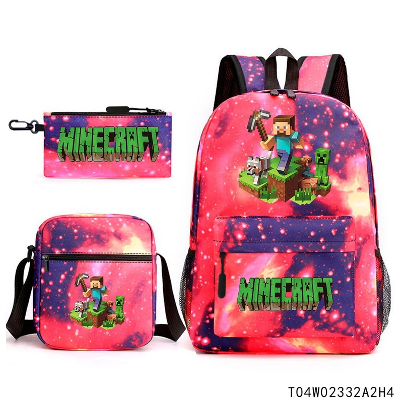Minecraft マインクラフト 小中学生 ランドセル 子供用リュック バックパック ショルダーバッグ ペンシルバッグ 3点セット|undefined