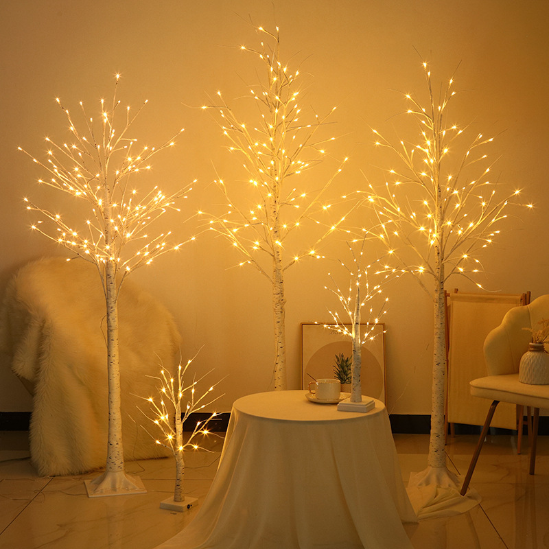 led simulation birch tree tree light warm courtyard landscape tree light Christmas home holiday decoration tree light manufacturers