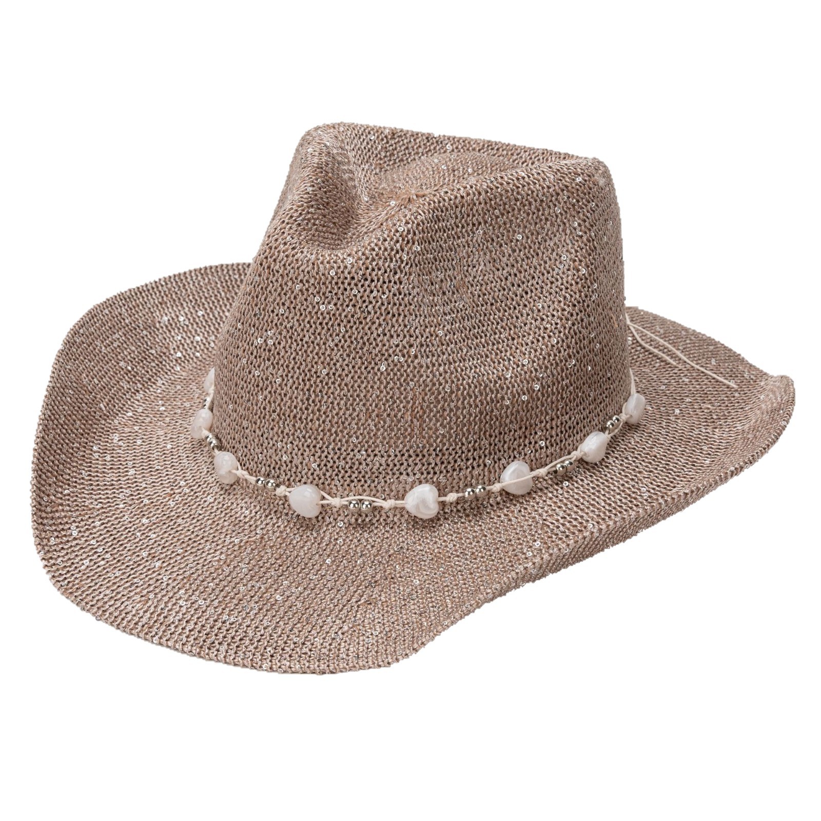 Cappello da cowboy per uomo e donna con paillettes e tesa larga_voghion.com
