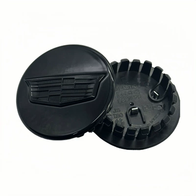 for Cadillac 67mm Wheel: Hub cover - 67mm-black-background-black-label
