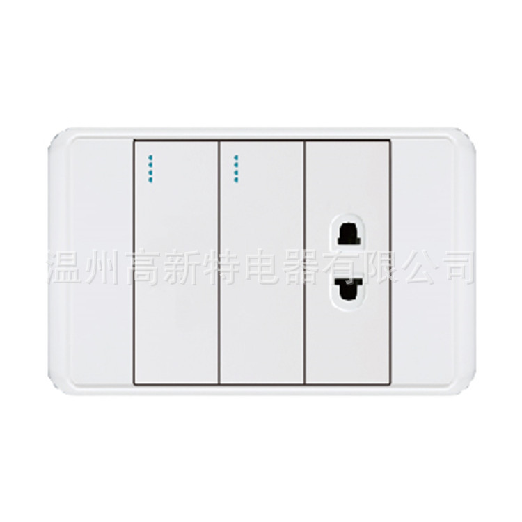 外贸南美开关118系列-QA 二开双控&一位圆扁插座  越南插座