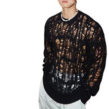 R 49523 Lazy Wabi Sabi Hollow Knit Sweater ����ο���֯��